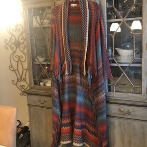 Awesome Aztec print high low sweater XL